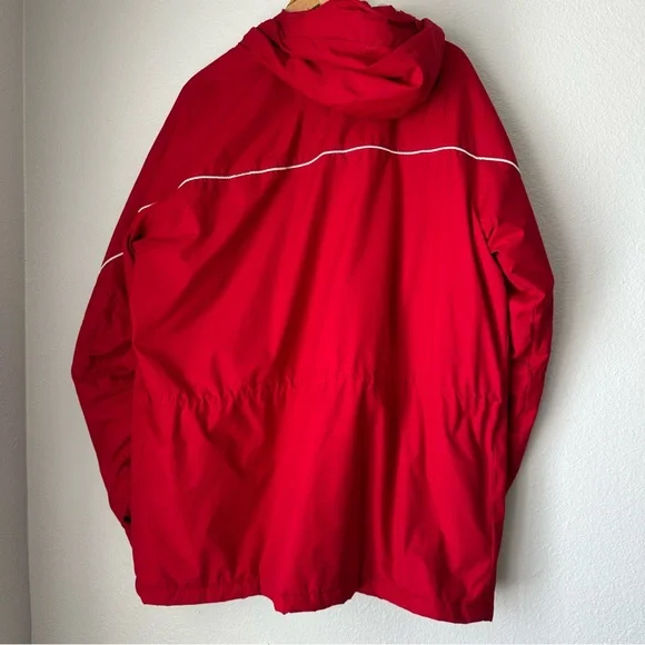 Tommy Hilfiger US Ski Team Men Sherpa Lined Red Parka Hooded Ski Jacket vintage